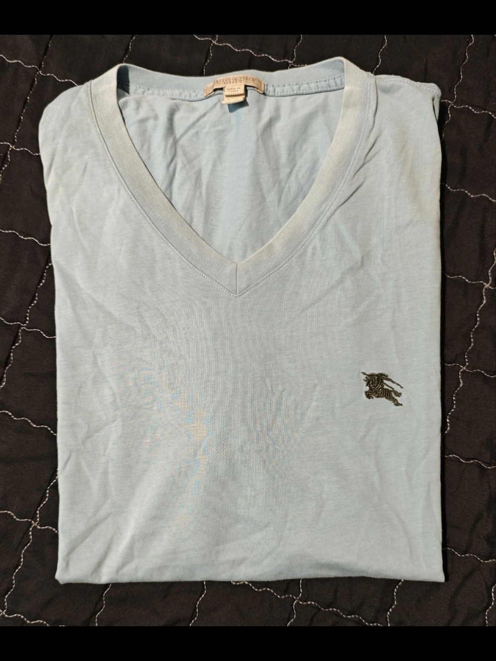 Burberry Brit Men's Short Sleeve V-Neck T-shirt Light Blue Size XXL